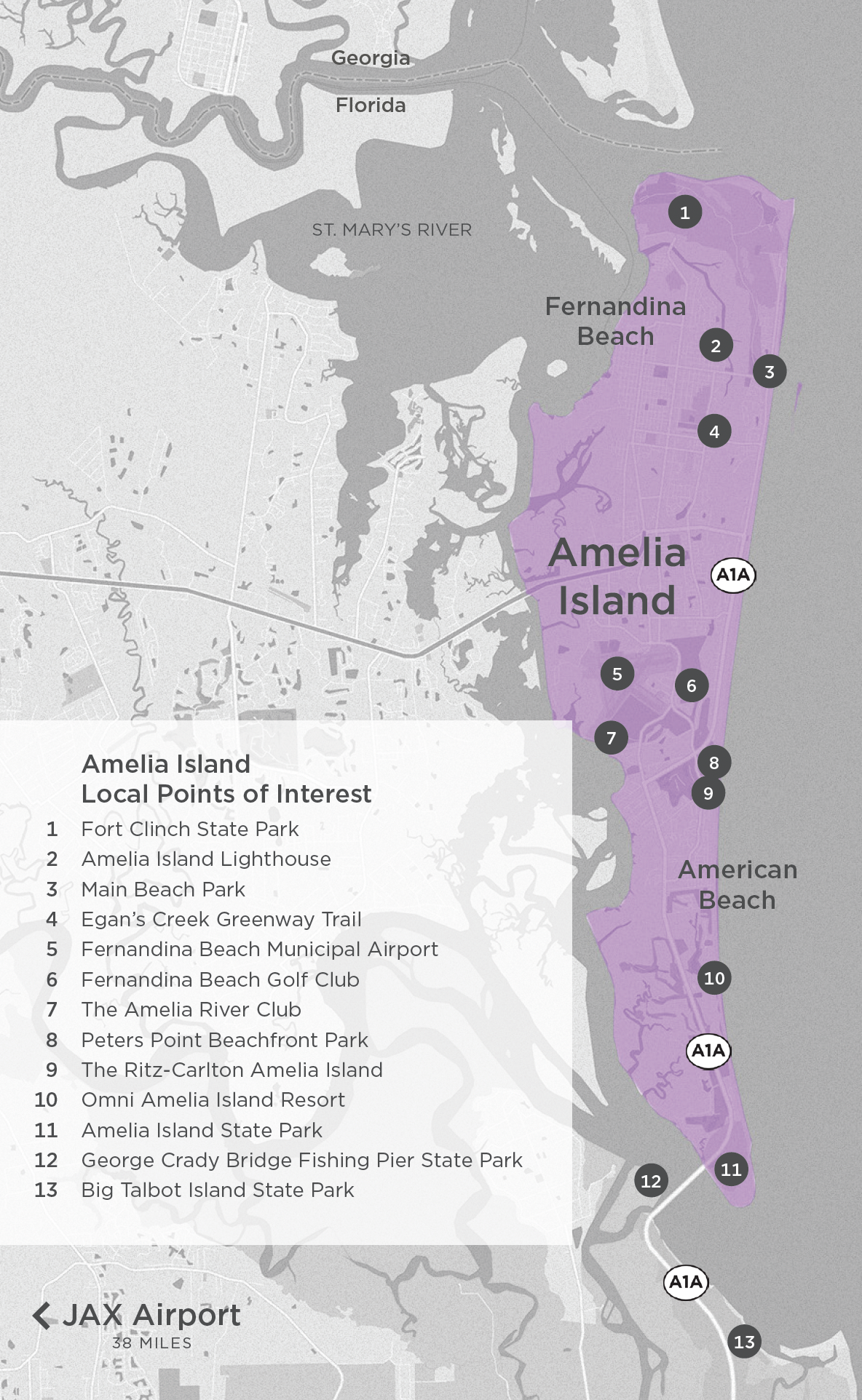 Amelia Island Tourist Map Com Amelia Island POIb 