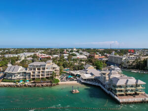 Aerial view of the Pier House Resort in Key West, Florida.